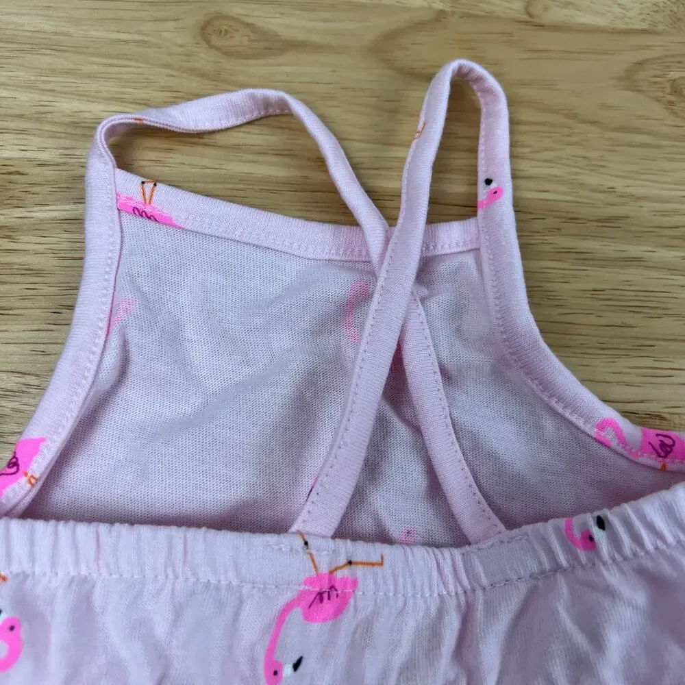 Cat & Jack Toddler Girls' Flamingo Tiered Knit Tank Dress - Size 12M- NWT